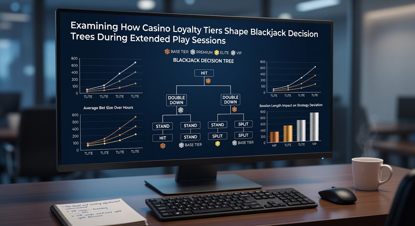 Chart illustrating changes in player decision accuracy across loyalty tiers during multi-hour blackjack sessions